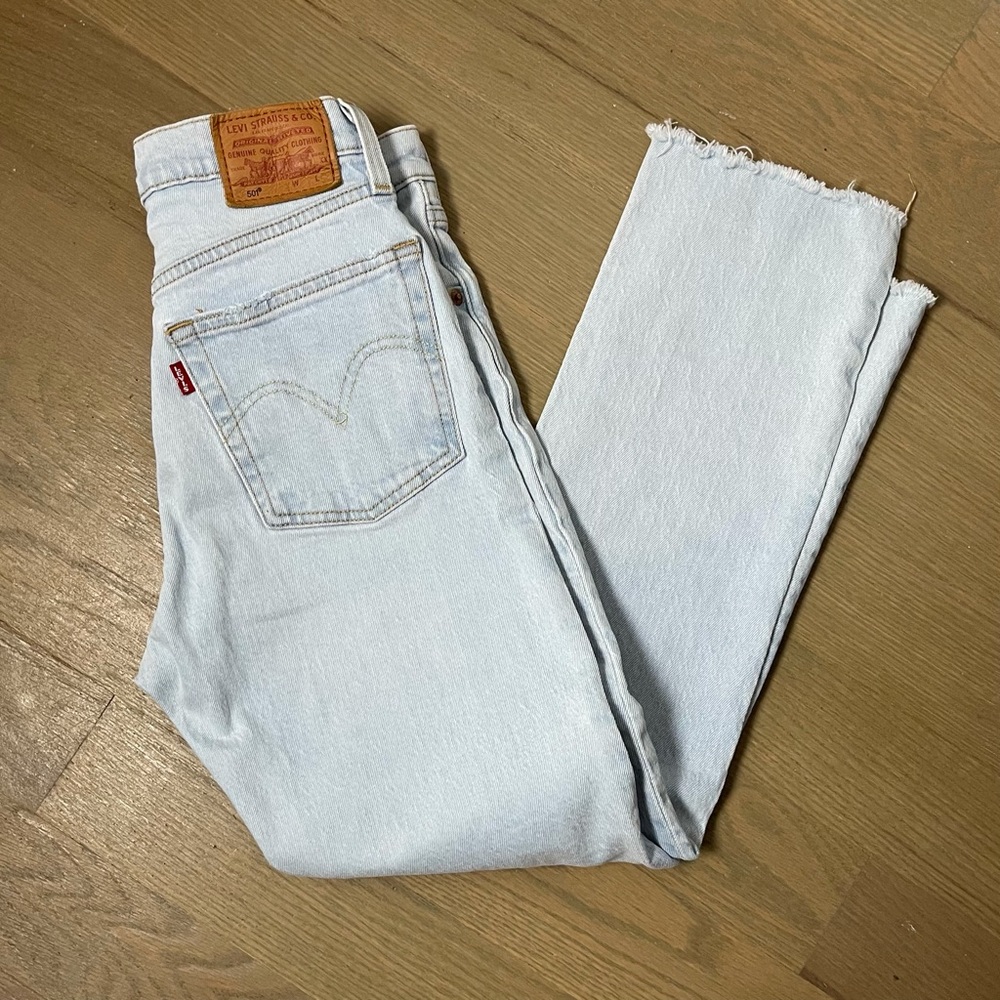 Levi’s 501 Distressed Light Wash Skinny Jeans